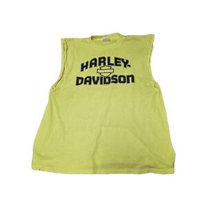 Harley Davidson T-Shirt Muscle Hi Viz Safety Green Sleeveless Breathable XL Mesh